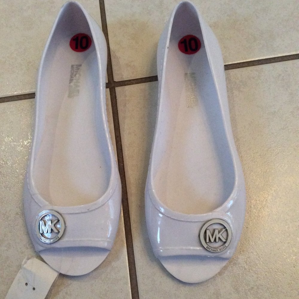 Brand New Micheal Kors White Jelly Flats